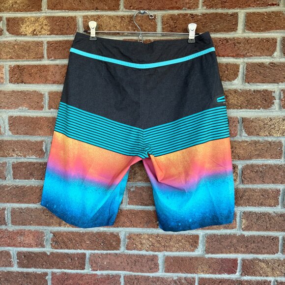 Quiksilver Trunks Boardshorts  * Size 30 * Blue Pink Orange - Picture 6 of 8